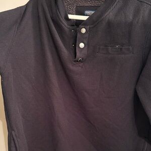 SMITH Men's Dark Gray Button Down Shirt